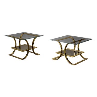 Mid-Century Italian Modern Glass Coffee Tables, 1960s, Set of 2 For Sale