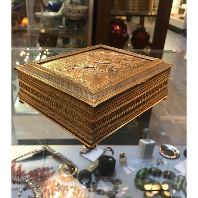 1900 - 1909 Astrian Gilt Bronze Table Box For Sale - Image 5 of 12