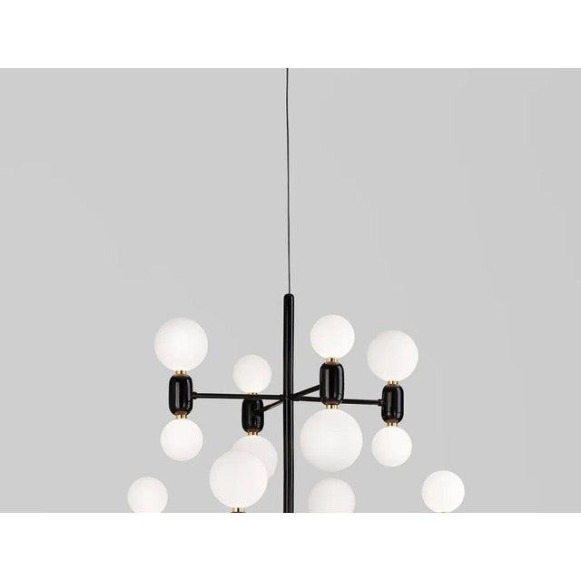 Ceramic Aballs Chandelier 8 Black Suspension Lamp by Jaime Hayon for Parachilna For Sale - Image 7 of 12