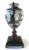 Mid Century Black & White Porcelain Bronze & Marble Pedestal Urn Vase For Sale - Image 11 of 12