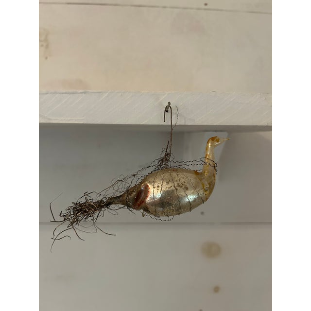 19th century hand blown glass partridge. Hand painted.