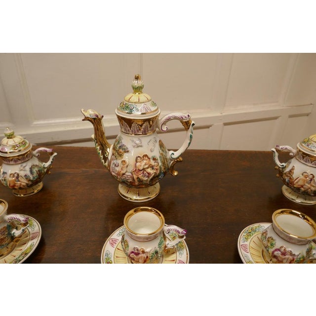 20th Century Capodimonte Coffee Set, 1960s, Set of 15 For Sale - Image 4 of 14