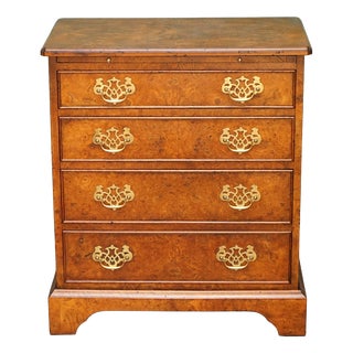 George III Style Burr Elm Chest of Drawers with Brushing Slide For Sale