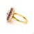 3.79 Carat Round Brilliant Cut Diamond Ruby Gold Ring, Size 6.5 For Sale - Image 4 of 9