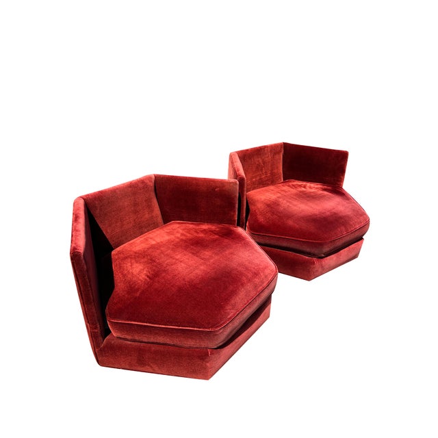 1960s Mid Century Modern Vintage Pair Chairs in Milo Baughman Style Design For Sale - Image 5 of 11