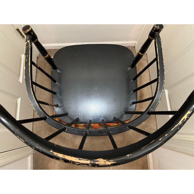 1960s Mid-Century Rousseau Bros. "Black & Gold" Windsor Armchair For Sale - Image 5 of 12