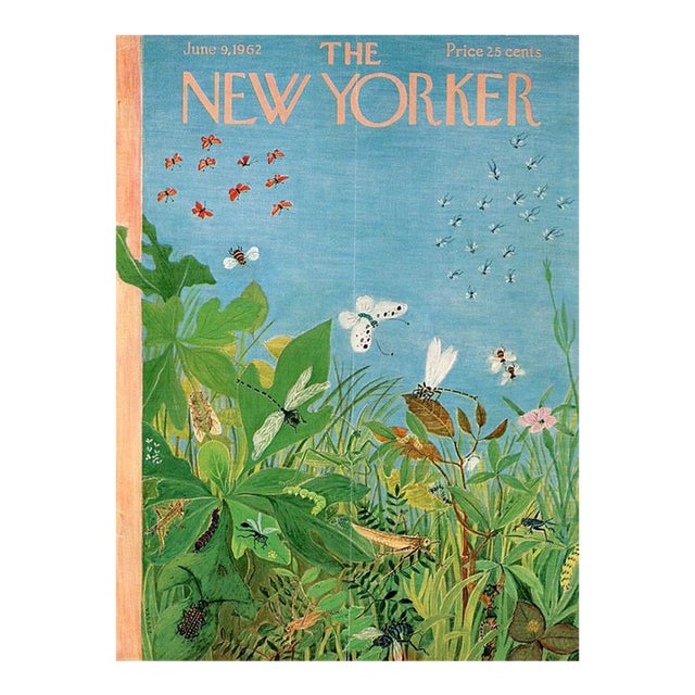 1962 Vintage New Yorker Magazine Cover, June 9, Ilonka Karasz Cover Art, Butterflies For Sale