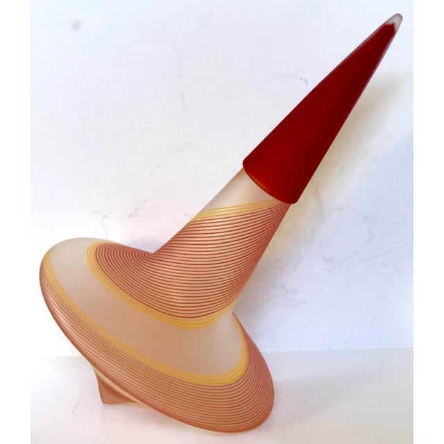 Decanter by Pamina Miye Traylor, Spinning Top Art Glass For Sale - Image 4 of 4
