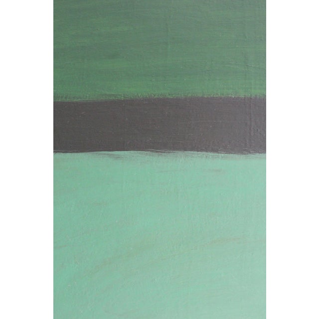 Textile Bodasca, Minimalist Green Canvas Inside Garden, 2026, Canvas For Sale - Image 7 of 9