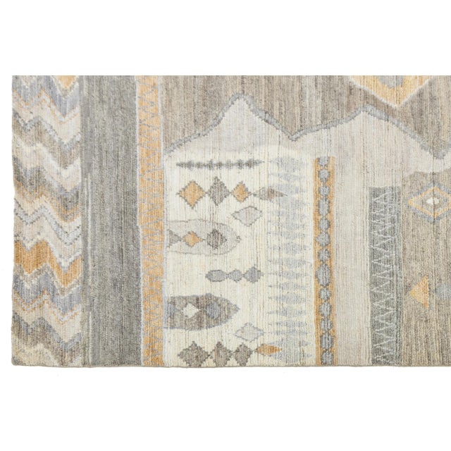 2020s Modern Tribal Echoes: Hand-Knotted Moroccan Style Wool Rug For Sale - Image 5 of 10