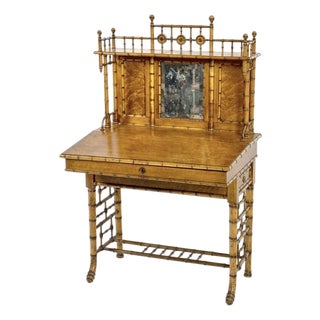 R. J. Horner American Victorian Faux Bamboo Desk For Sale