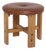 Vintage Midcentury Modern Leather & Pine Stool Ottoman, in the Manner of Kai Kristianssen, Sweden, 1970s For Sale