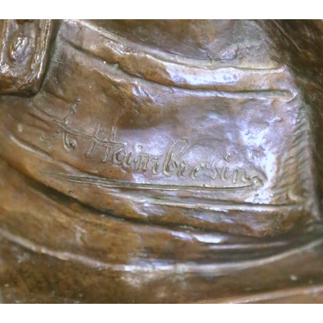 19th Century Belgian Bronze Bust “Judith” by Albert Hambresin For Sale - Image 10 of 13