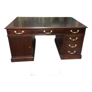 Vintage Executive Desk, Leather Top Desk, Century Furniture For Sale