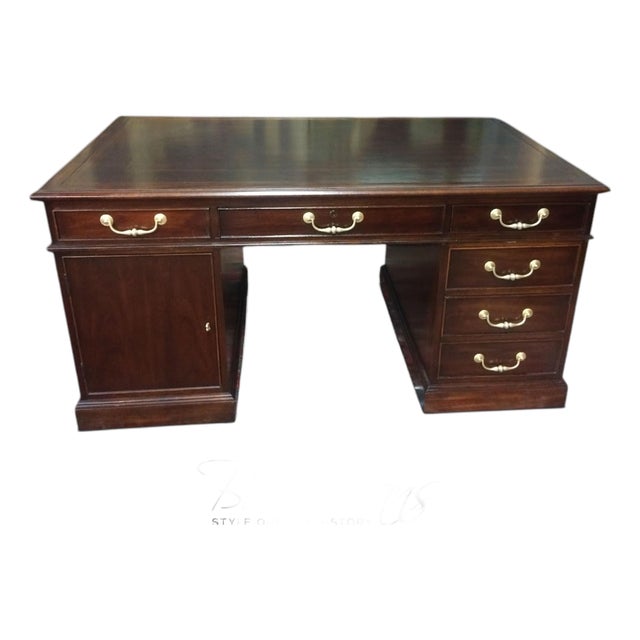 Vintage Executive Desk, Leather Top Desk, Century Furniture For Sale