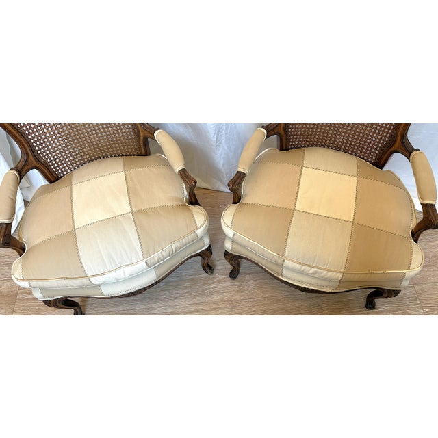 Mid 20th Century Mid 20th Century Classic French Bergère Chairs With Cane Backs - A Pair For Sale - Image 5 of 18