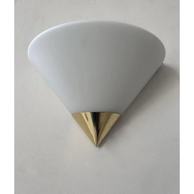 Opaline and Brass Wall Lamp, Germany, 1980s For Sale - Image 10 of 10
