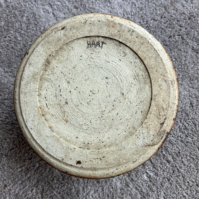 1970’s Modernist Glazed Pottery Planter Slate Blue ~ Artisan Made For Sale - Image 9 of 11