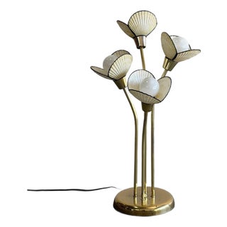 1990s Post Modern Shell & Brass Lamp For Sale