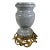 Gray and White Speckled Granite Urn on a Bronze Dore Louis XV Style Base For Sale
