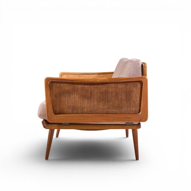 Peter Hvidt and Orla Mølgaard-Nielsen Peter Hvidt and Orla Mølgaard Nielsen Mid Century Teak and Cane Daybed For Sale - Image 4 of 9