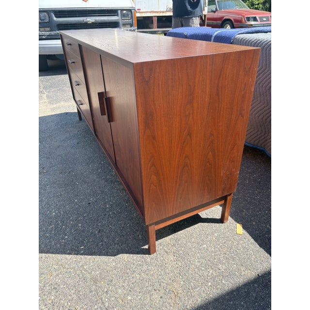 Richard Artschwager Studio Crafted Four Drawer Walnut Credenza Dresser, 1960s-Unsigned For Sale - Image 4 of 12