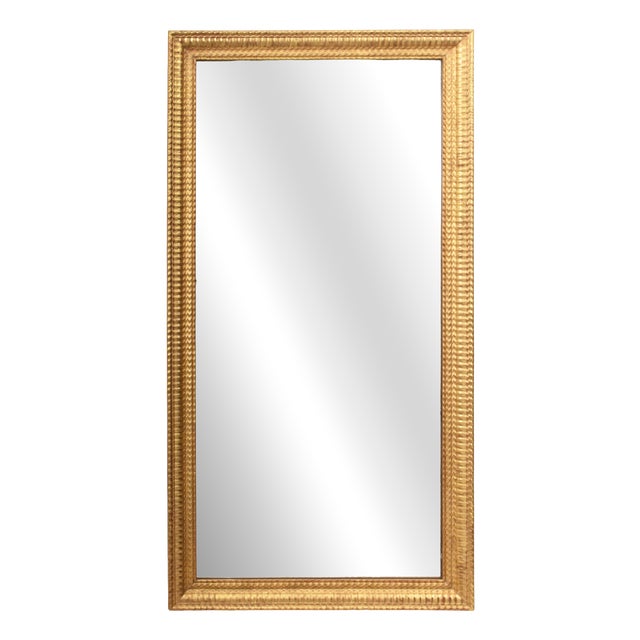 Antique Louis Philippe Rectangular Mirror with Gilded Frame For Sale