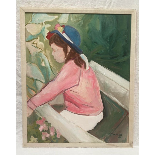 1982 Original Impressionistic Portrait 'Younger Than Springtime' Oil on Canvas, Signed by Artist For Sale - Image 11 of 11