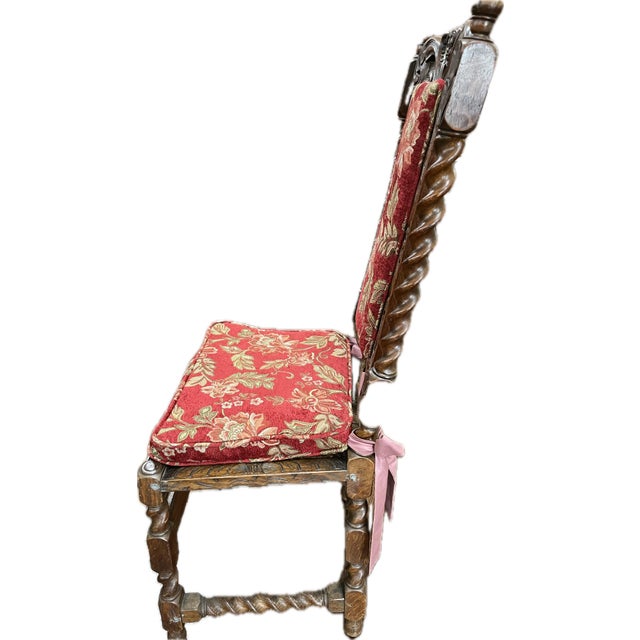 Renaissance Late 19th Century Renaissance Barley Twist Fruitwood Chairs For Sale - Image 3 of 6
