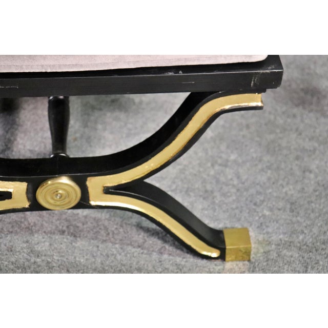 This elegant pair of Dorothy Draper style X benches embodies the glamour and sophistication of mid-century Hollywood...