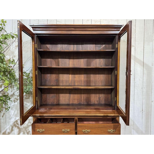 Antique Victorian Two-Section Mahogany Bookcase, 1800s For Sale - Image 6 of 15