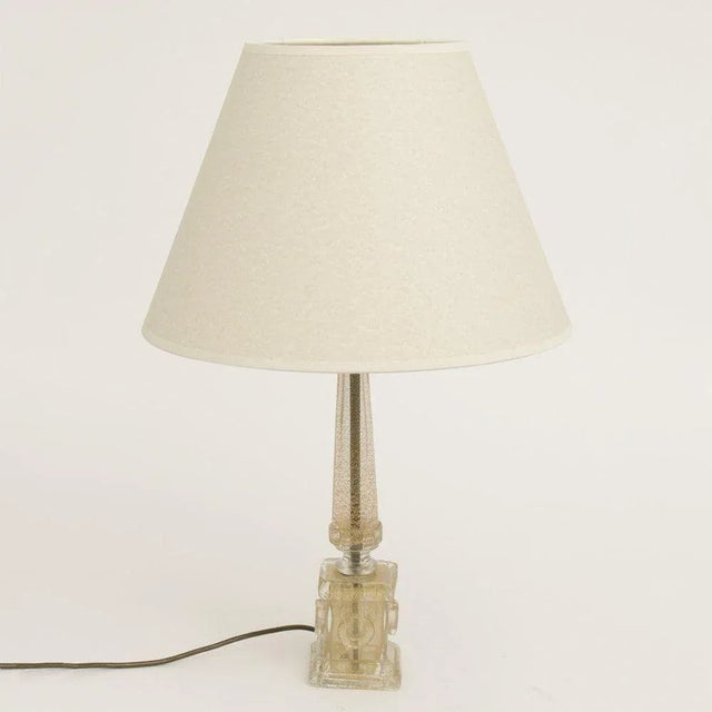 Mid-Century Table Lamp with Golden Clear Base, in Very Good conditions. Designed 1960 to 1969 UK Plug (up to 250V).The...