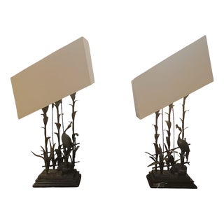 Art Deco Heron Lamps, 1920s, Set of 2 For Sale