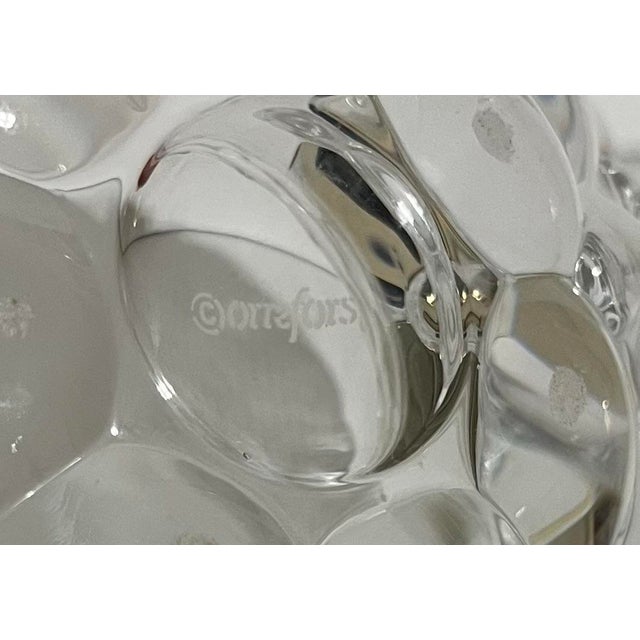 Orrefors Late 20th Century Orrefors Sweden Crystal Raspberry Bowl For Sale - Image 4 of 4