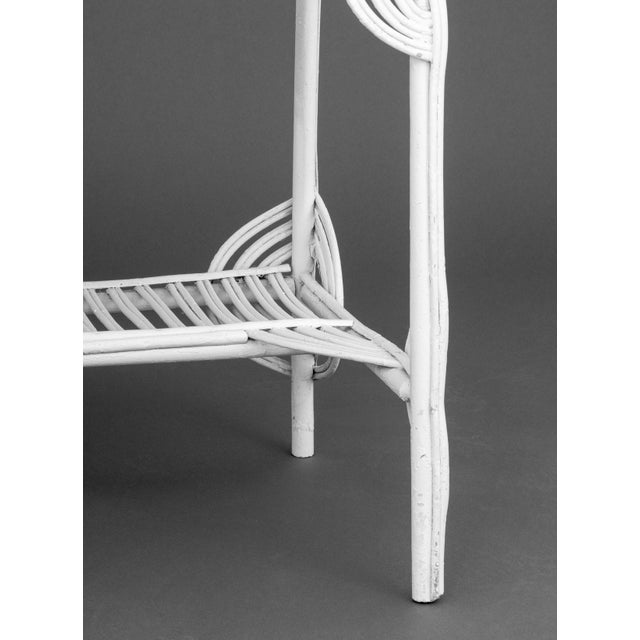 Vintage White Wicker Desk For Sale - Image 4 of 8