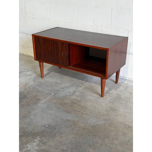 Brown Small Rosewood Sideboard With Sliding Doors Danish Mid-Century Modern 1960s For Sale - Image 8 of 10