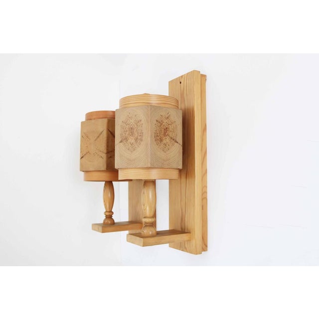 Vintage Wall Lights in Pine by Leif Wikner, Sweden, 1970s, Set of 2 For Sale - Image 6 of 13