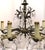 Antique Art Nouveau Bronze Two-Tiered Chandelier For Sale - Image 10 of 15