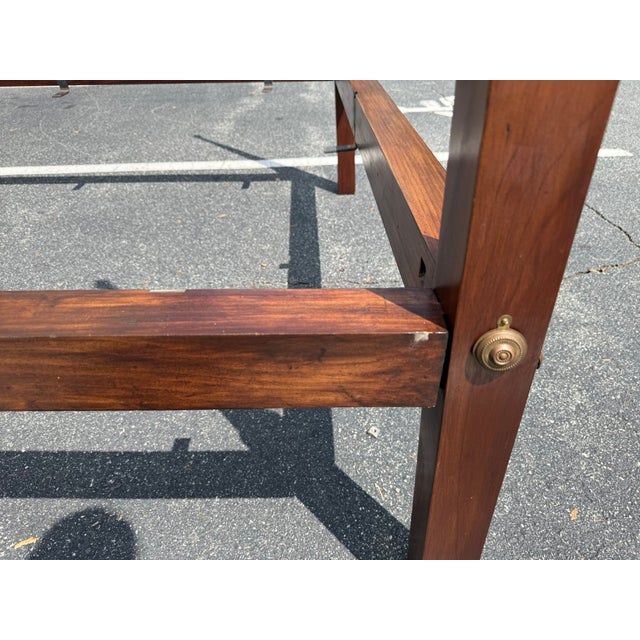 Late 20th Century Custom-Made Solid Mahogany Queen Size Four Post Bed Frame For Sale - Image 10 of 13