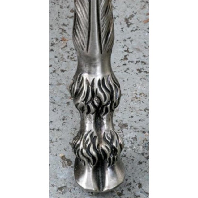 French Louis XV Style Silvered Bronze & Black Marble Gueridon Side Table For Sale - Image 3 of 4