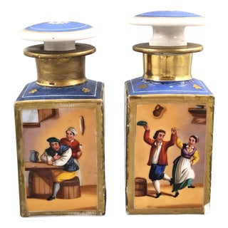 French Bleu De Roi Perfume Bottles attributed to Jacob Petit, 1830s, Set of 2 For Sale
