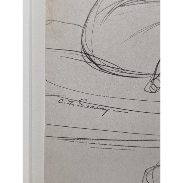 Modern 1940s Clyde F. Seavey Seated Figure Study, Ink on Paper For Sale - Image 3 of 4