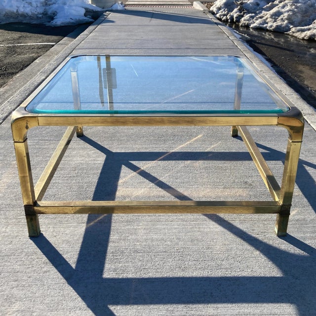 Mid 20th Century Mastercraft Brass Waterfall Coffee Table For Sale - Image 5 of 13