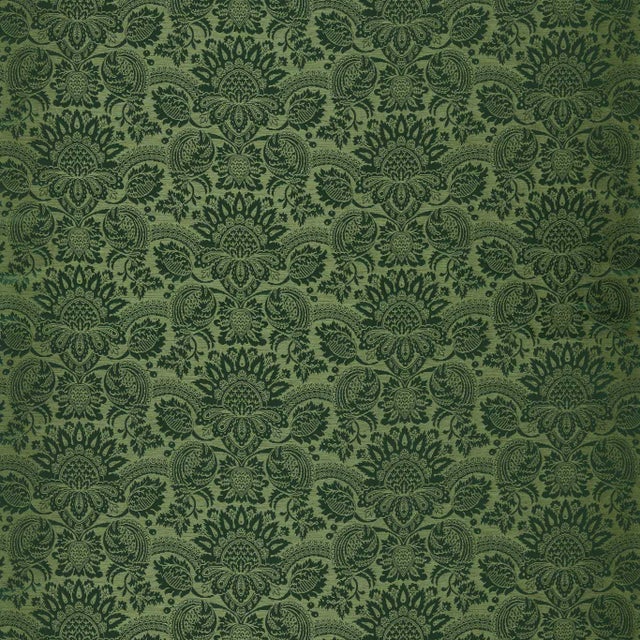 Zoffany Pomegranate Brocatelle Fabric in Huntsman Green - a Sample For Sale