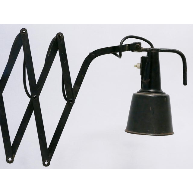 Black Vintage Bauhaus Adjustable Scissor Wall Lamp by Wilhelm Bäder, 1930s For Sale - Image 8 of 18