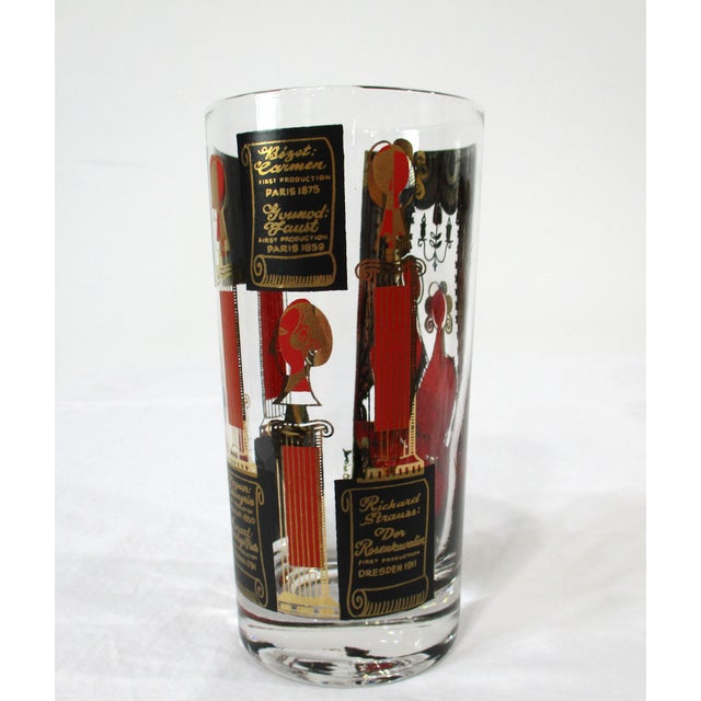 Glass Mid 20th Century Georges Briard Grand Opera Highball Glasses For Sale - Image 7 of 10