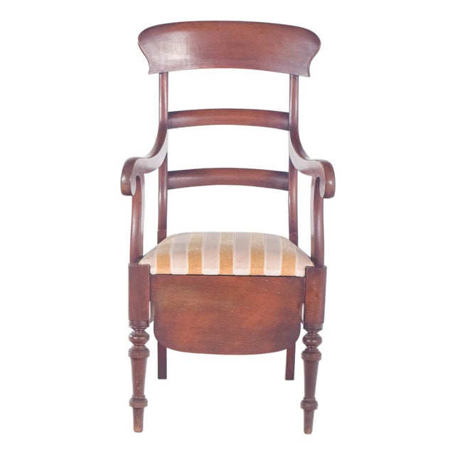 Pen Chair with Light Striped Upholstery, 1890s For Sale