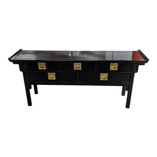 1970s Century Furniture Chin Hua Chinoiserie Pagoda Console Table For Sale