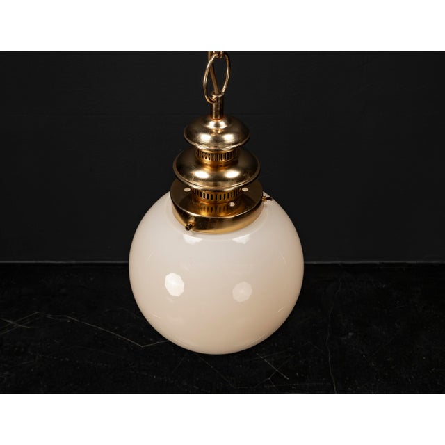 Goldenrod Ceiling Pendant Light with Opal Glass, 1980s For Sale - Image 8 of 9