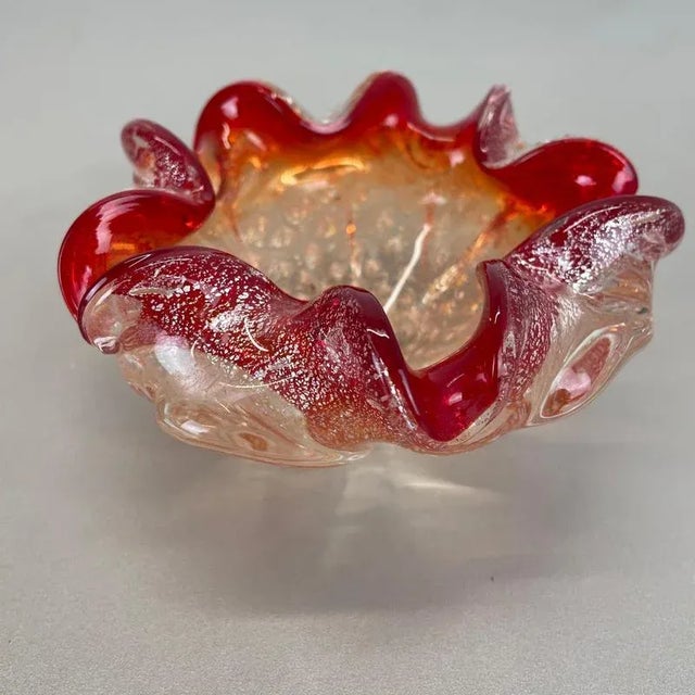 Murano Glass Floral Bowl from Barovier + Toso, Italy, 1970s For Sale - Image 11 of 18